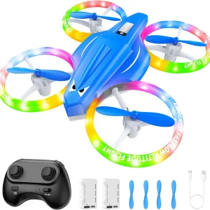 3 Speed Kids Drone with Cool Lights and Easy Indoor Flying for Beginners