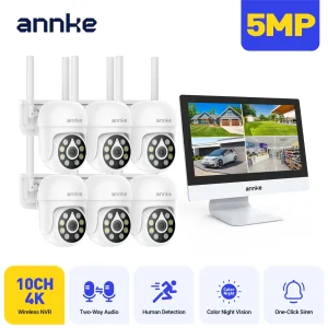 Annke 4MP Solar Security Cameras with 12" LCD Screen