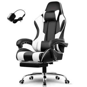 Height Adjustable Gaming/Computer Chair with Footrest and Lumbar Support