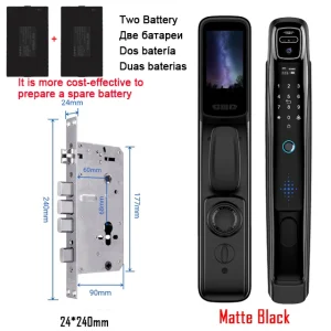 Tuya WiFi Smart Door Lock with Face Recognition | 3D Biometric Video Intercom Electronic Lock